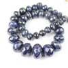 Natural Blue Sapphire Faceted Roundel Beads Strand Necklace Length 18.5 Inches and Size 8.5mm to 21.5mm approx.